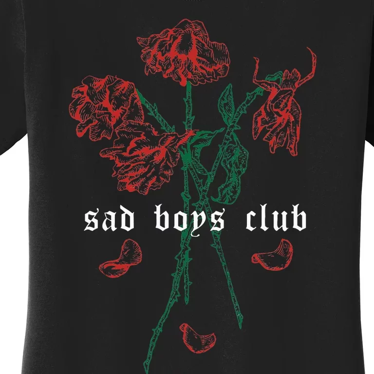 Sad Club Red Roses Aesthetic Soft Grunge Punk Goth Eboy Women's T-Shirt