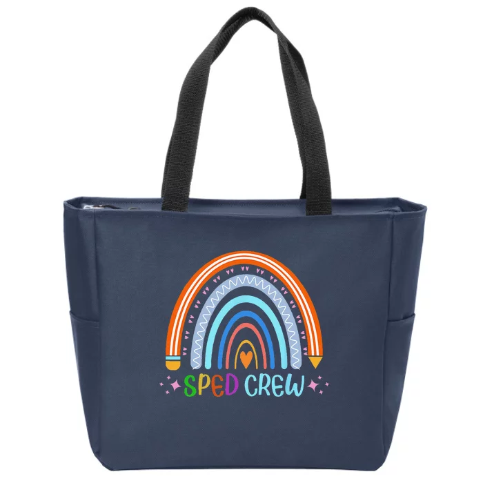 Sped Crew Rainbow Special Education Teacher Back To School Zip Tote Bag