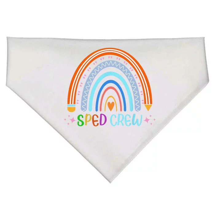 Sped Crew Rainbow Special Education Teacher Back To School USA-Made Doggie Bandana