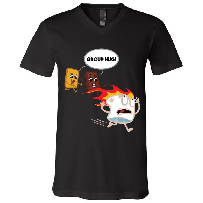 Smores Camping Roasting Outdoor Women V-Neck T-Shirt