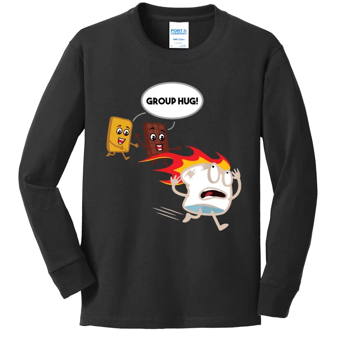 Smores Camping Roasting Outdoor Women Kids Long Sleeve Shirt