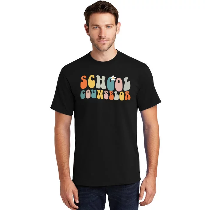 School Counselor Retro Vintage Groovy Back to School Tall T-Shirt