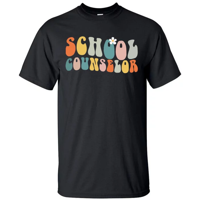 School Counselor Retro Vintage Groovy Back to School Tall T-Shirt