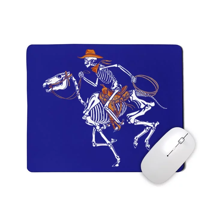 Skeleton Cowboy Riding Horse Halloween Rider Costume Funny Mousepad