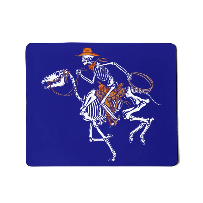 Skeleton Cowboy Riding Horse Halloween Rider Costume Funny Mousepad