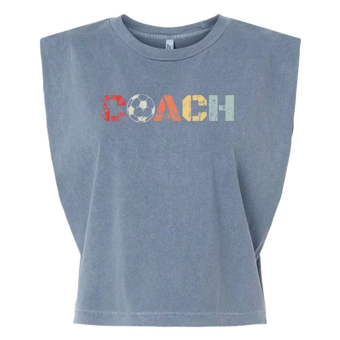 Soccer Coach Retro Vintage Instructional Soccer Ball Staff Garment-Dyed Women's Muscle Tee