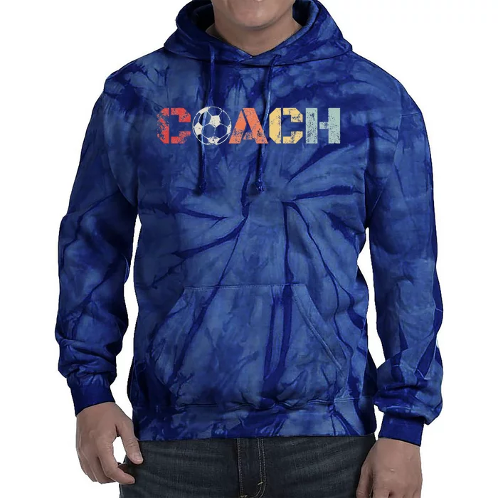 Soccer Coach Retro Vintage Instructional Soccer Ball Staff Tie Dye Hoodie