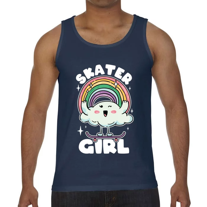 Skater Cute Rainbow On Skateboard Skateboarding Gift Comfort Colors® Tank Top