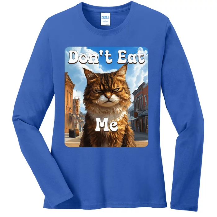 Sad Cat Resistance DonT Eat Me Advocacy Ladies Long Sleeve Shirt