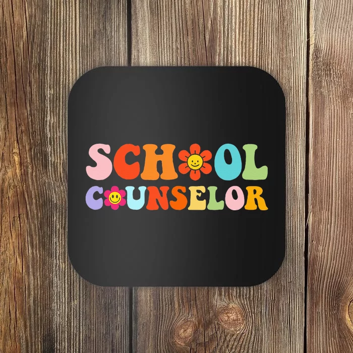 School Counselor Retro Style Vintage Groovy Appreciation Coaster