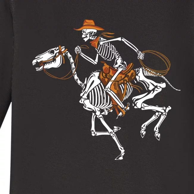 Skeleton Cowboy Riding Horse Halloween Rider Costume Baby Long Sleeve Bodysuit