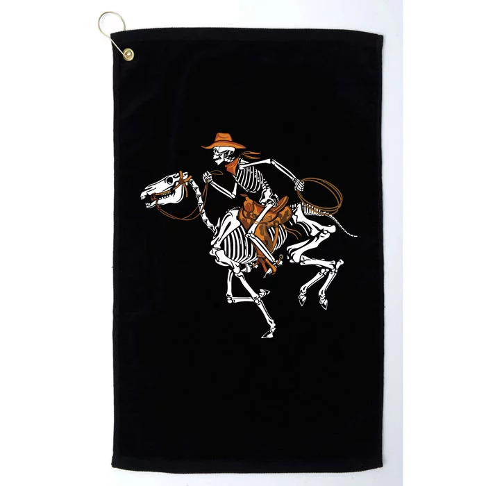 Skeleton Cowboy Riding Horse Halloween Rider Costume Platinum Collection Golf Towel