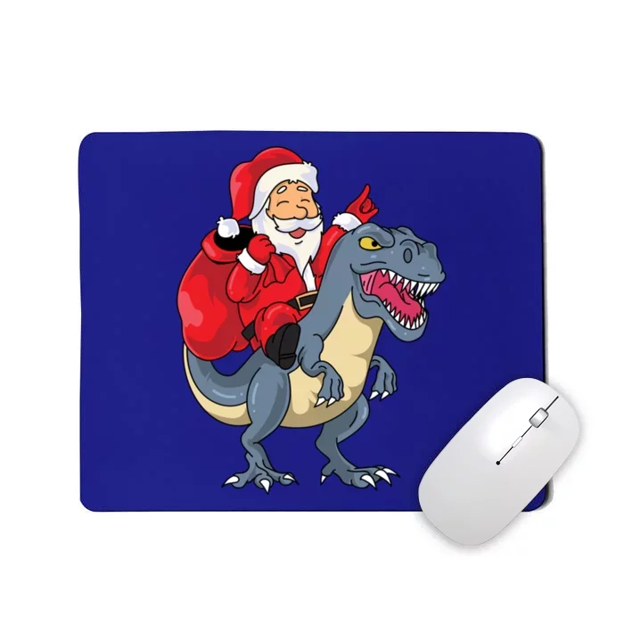 Santa Claus Riding Trex Dinosaur Christmas Dino Tree Rex Gift Mousepad