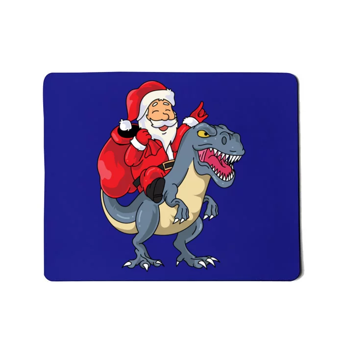 Santa Claus Riding Trex Dinosaur Christmas Dino Tree Rex Gift Mousepad