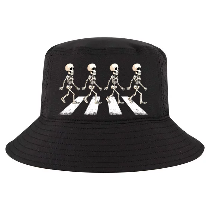 Skeleton Crossing Road Crosswalk Halloween Kids Adult Cool Comfort Performance Bucket Hat