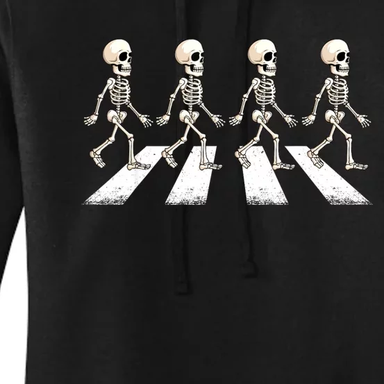 Skeleton Crossing Road Crosswalk Halloween Kids Adult Women's Pullover Hoodie