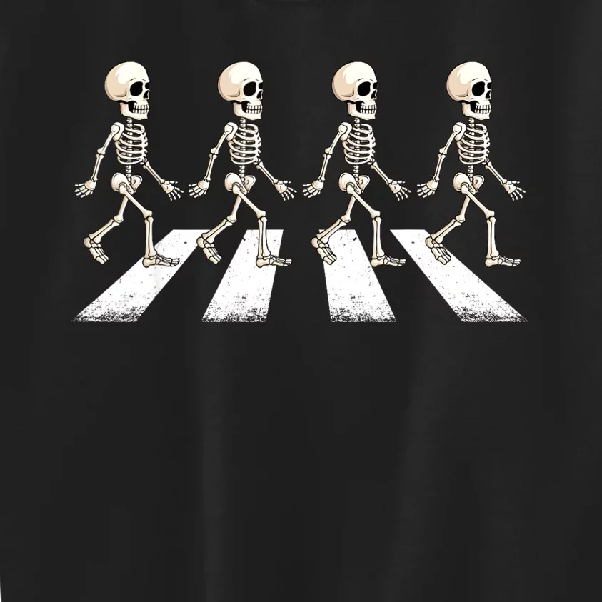 Skeleton Crossing Road Crosswalk Halloween Kids Adult Kids Sweatshirt