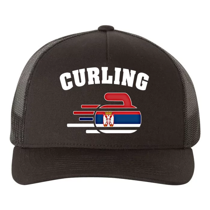 Serbia Curling Rock Sport Fans Serbian Curlers Winter Sports Cool Gift Yupoong Adult 5-Panel Trucker Hat