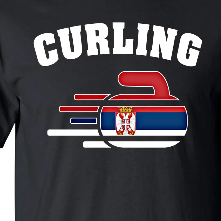 Serbia Curling Rock Sport Fans Serbian Curlers Winter Sports Cool Gift Tall T-Shirt