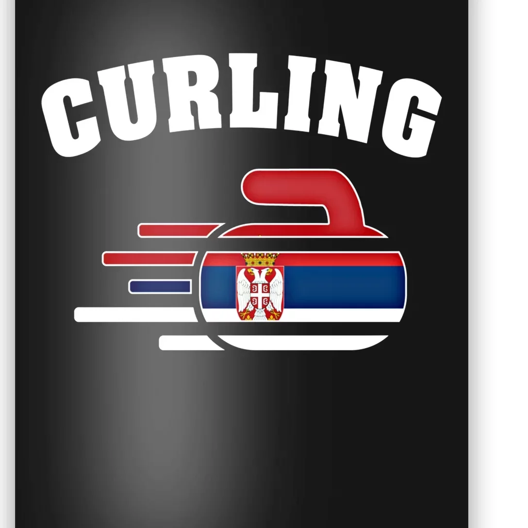 Serbia Curling Rock Sport Fans Serbian Curlers Winter Sports Cool Gift Poster