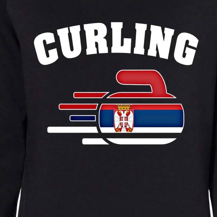 Serbia Curling Rock Sport Fans Serbian Curlers Winter Sports Cool Gift Womens California Wash Sweatshirt