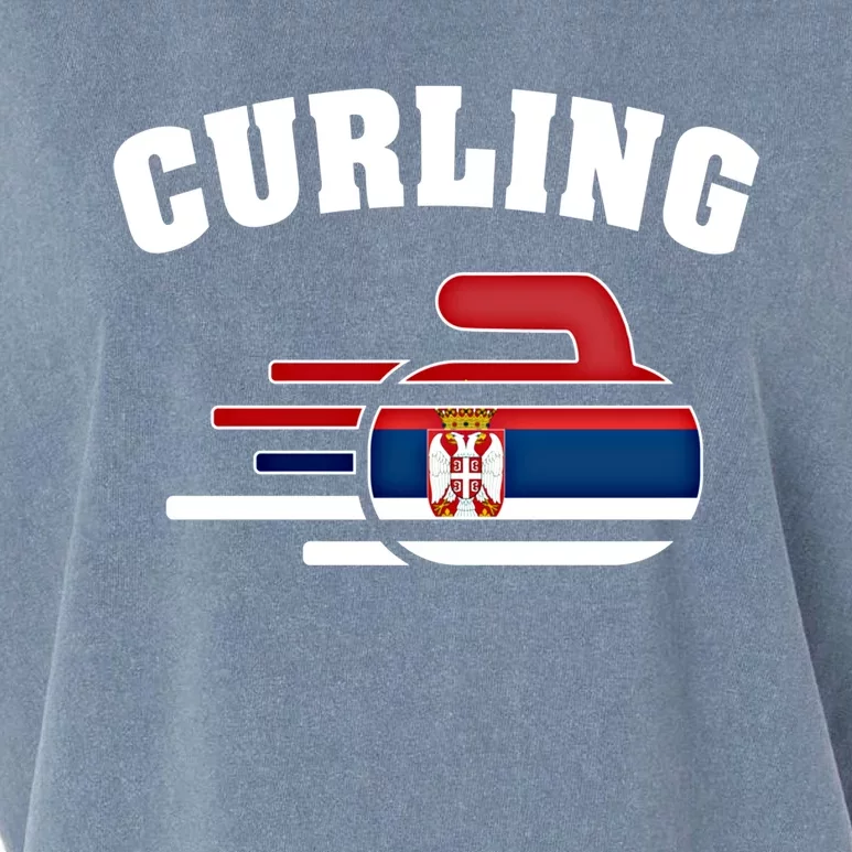 Serbia Curling Rock Sport Fans Serbian Curlers Winter Sports Cool Gift Garment-Dyed Women's Muscle Tee