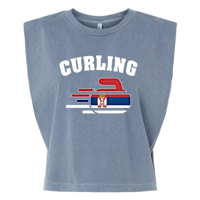 Serbia Curling Rock Sport Fans Serbian Curlers Winter Sports Cool Gift Garment-Dyed Women's Muscle Tee