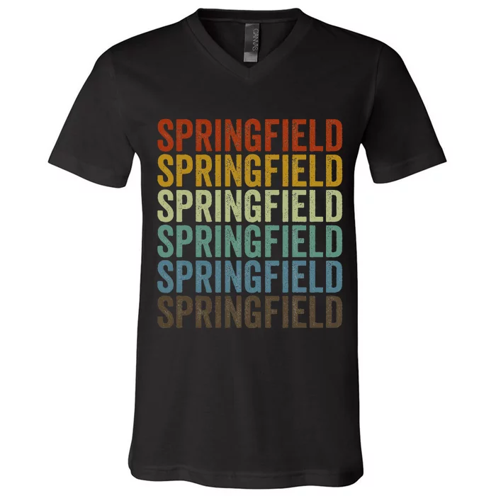 Springfield City Retro V-Neck T-Shirt