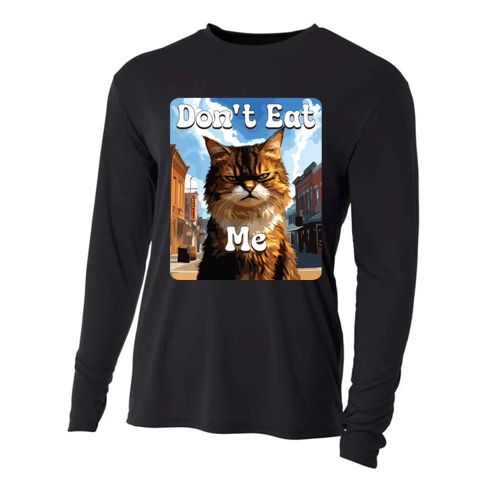 Sad Cat Resistance DonT Eat Me Advocacy Cooling Performance Long Sleeve Crew