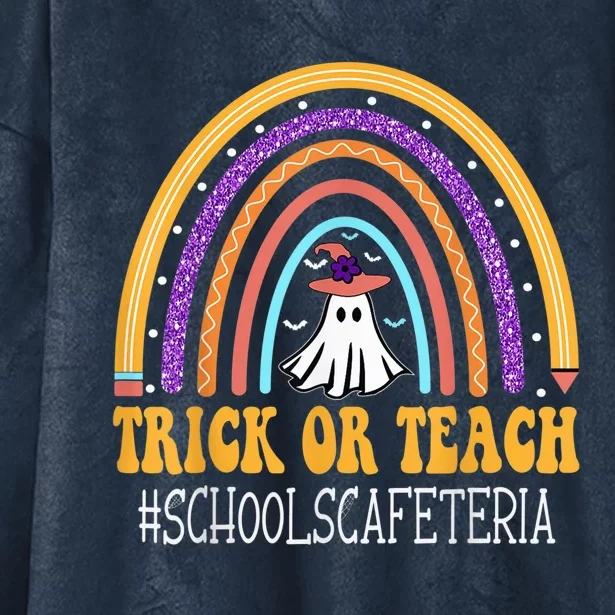 Schools Cafeteria Rainbow Trick or teach Funny Halloween Hooded Wearable Blanket