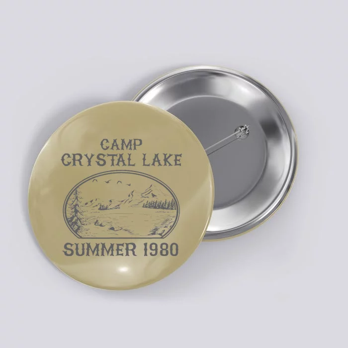 Summer Camp Retro 1980 Crystal Clear Lake Halloween Friday Button