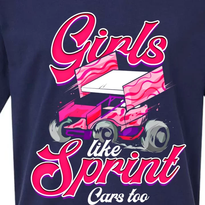 Sprint Car Racing Motorsports Dirt Track Cars Gift Sueded Cloud Jersey T-Shirt