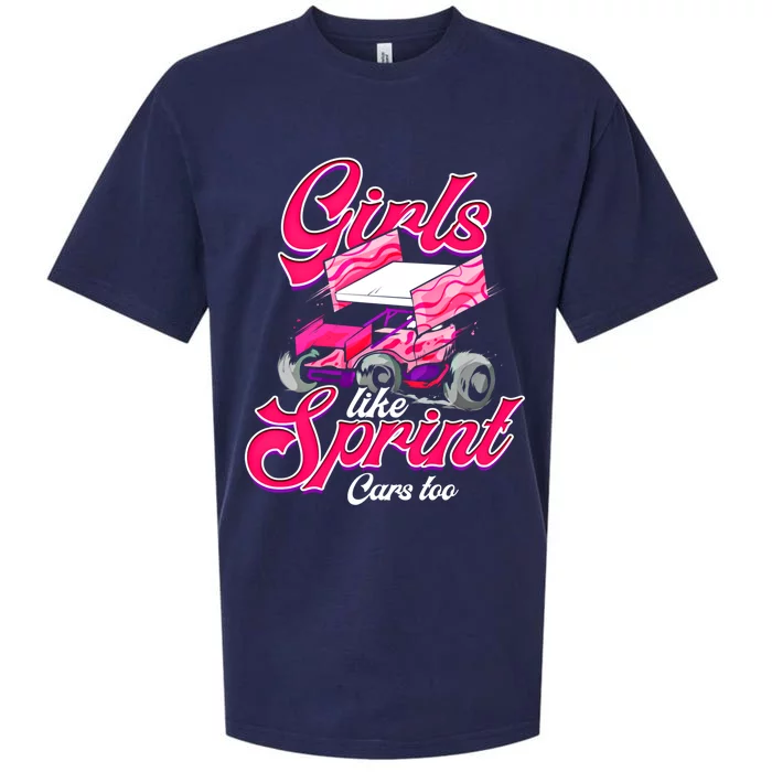 Sprint Car Racing Motorsports Dirt Track Cars Gift Sueded Cloud Jersey T-Shirt