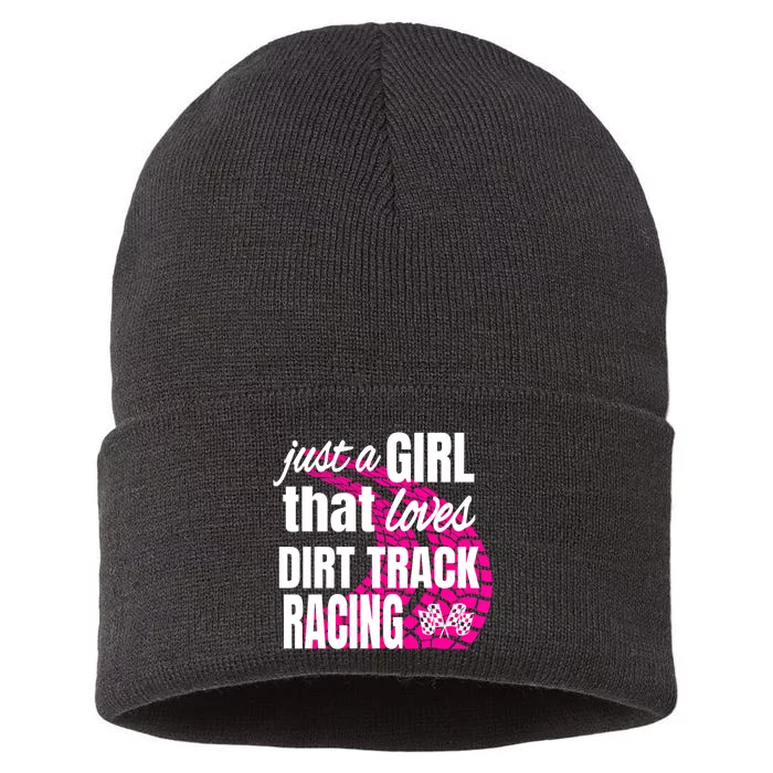 Sprint Car Racing Just A That Loves Dirt Track Racing Meaningful Gift Sustainable Knit Beanie