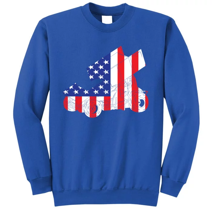 Sprint Car Racing Usa Flag American Inside Me Dirt Track Gift Sweatshirt