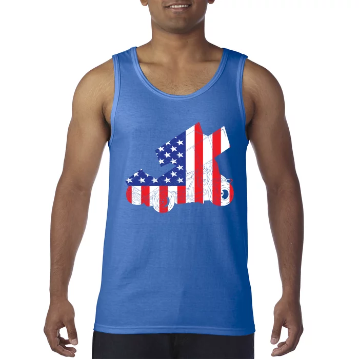 Sprint Car Racing Usa Flag American Inside Me Dirt Track Gift Tank Top