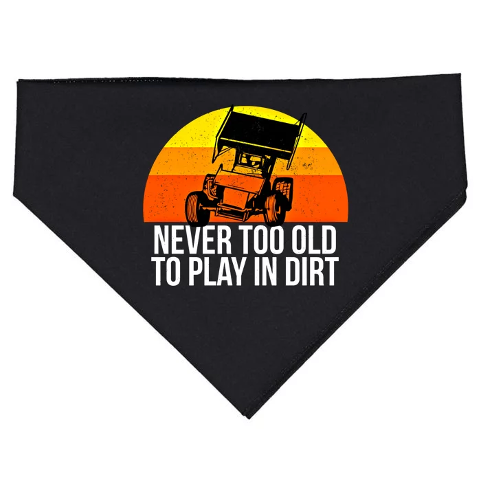 Sprint Car Racing Never Old Play Dirt Track Race Fan Gift USA-Made Doggie Bandana