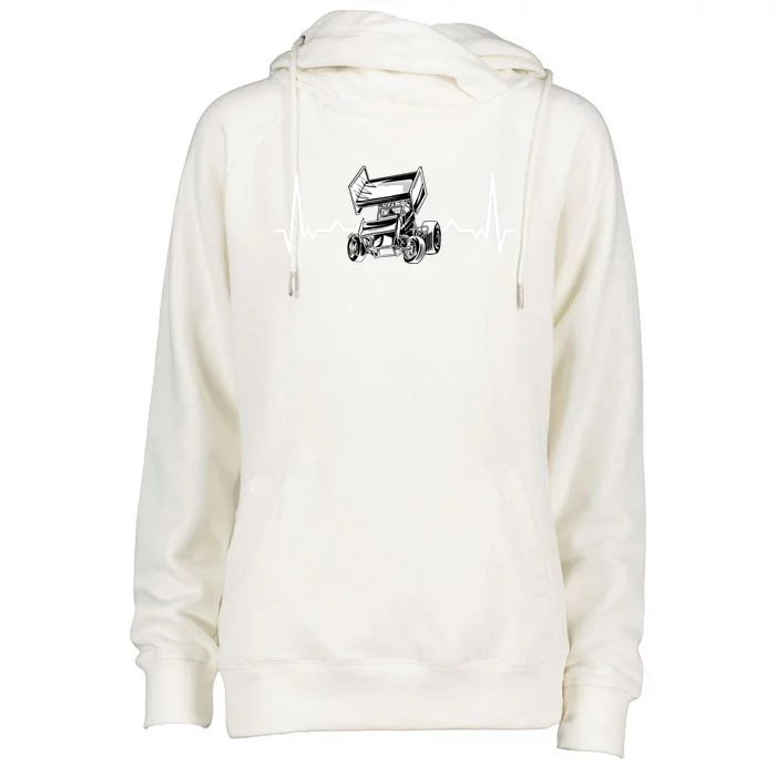 Sprint Car Racing Gift Womens Funnel Neck Pullover Hood