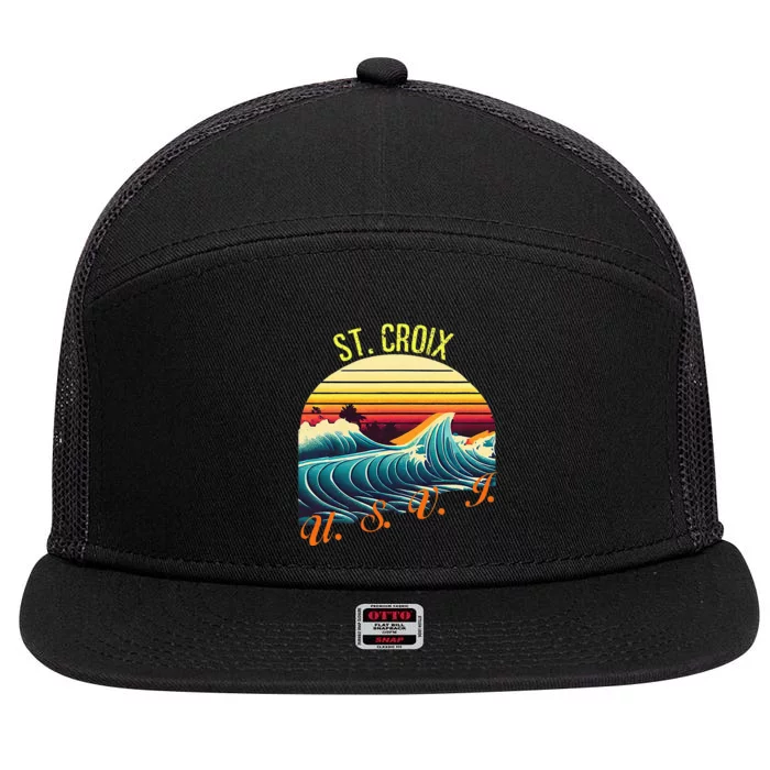 St. Croix Retro Surf Apparel & Beachwear 7 Panel Mesh Trucker Snapback Hat