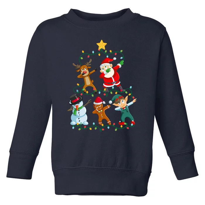 Santa Claus Reindeer Snowman Elf Dabbing Xmas Christmas Toddler Sweatshirt