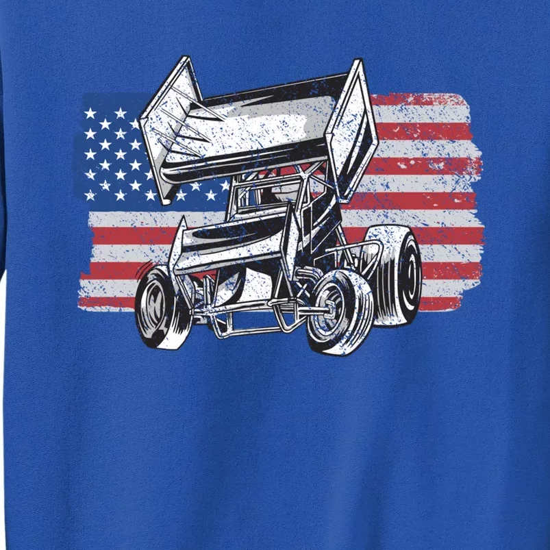 Sprint Car Racing Usa Flag Meaningful Gift Tall Sweatshirt