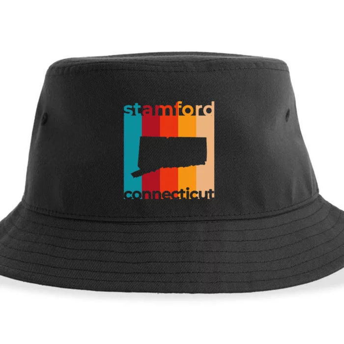 Stamford Connecticut Retro Cutout Ct Souvenir Sustainable Bucket Hat