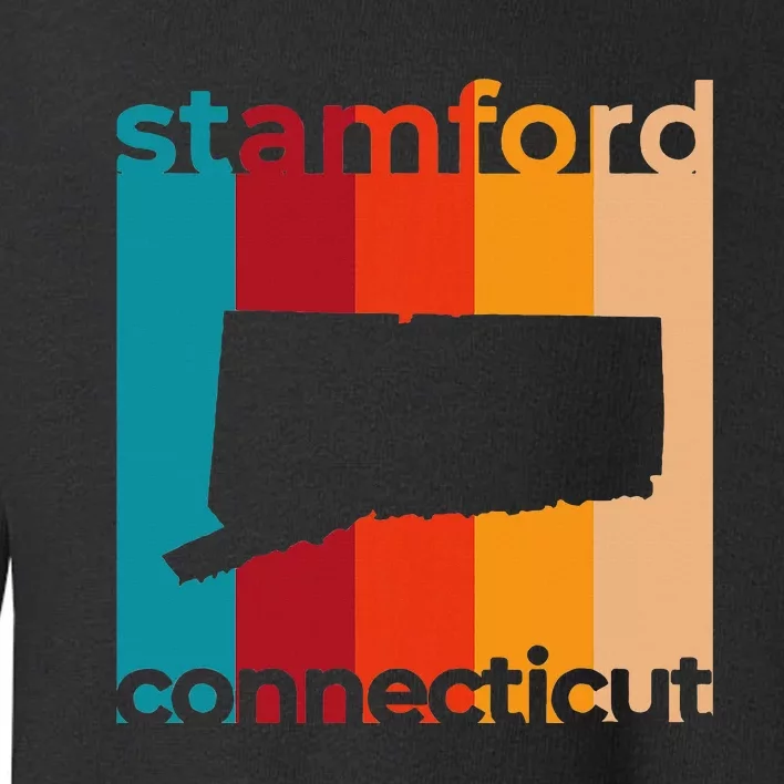 Stamford Connecticut Retro Cutout Ct Souvenir Toddler Sweatshirt