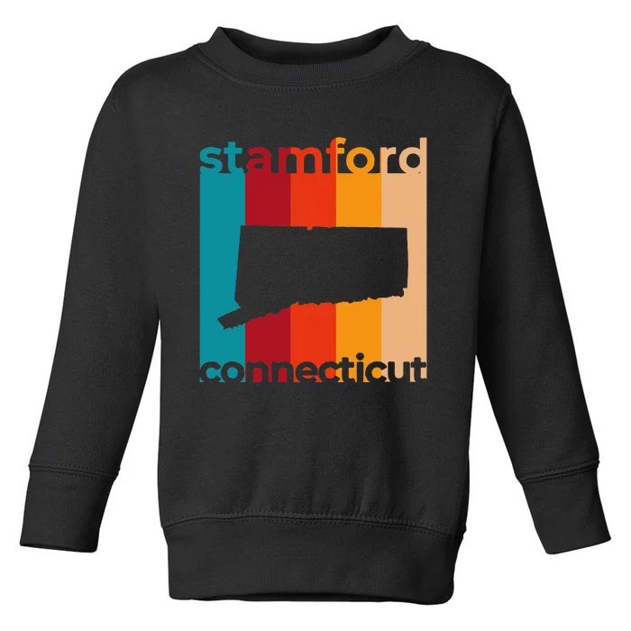 Stamford Connecticut Retro Cutout Ct Souvenir Toddler Sweatshirt