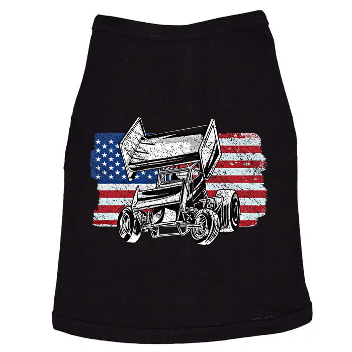 Sprint Car Racing Usa Flag Meaningful Gift Doggie Tank