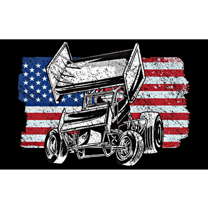 Sprint Car Racing Usa Flag Meaningful Gift Bumper Sticker