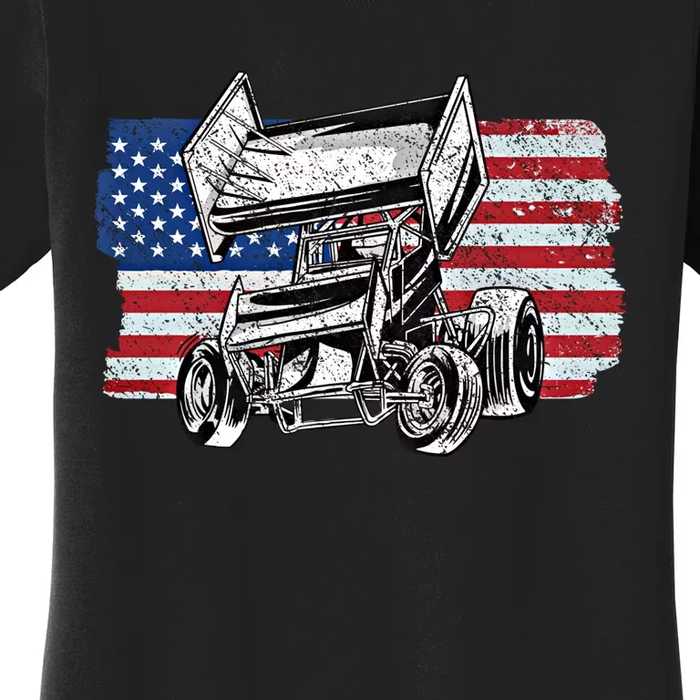 Sprint Car Racing Usa Flag Meaningful Gift Women's T-Shirt