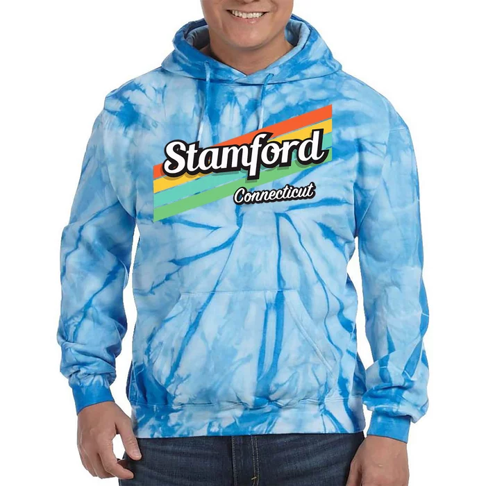 Stamford Connecticut Retro Tie Dye Hoodie