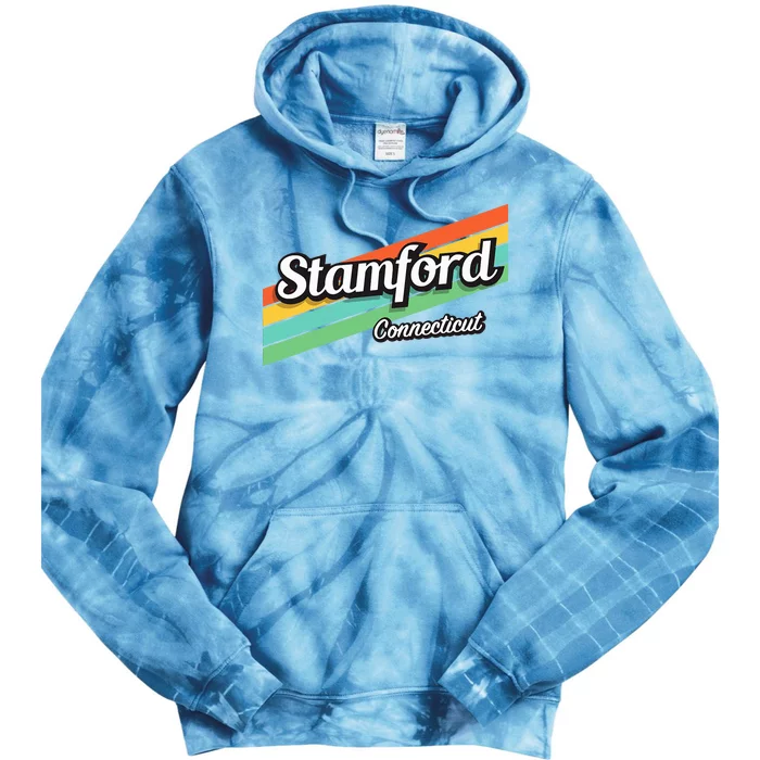 Stamford Connecticut Retro Tie Dye Hoodie