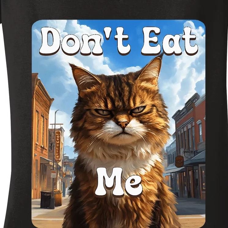 Sad Cat Resistance DonT Eat Me Advocacy Women's V-Neck T-Shirt